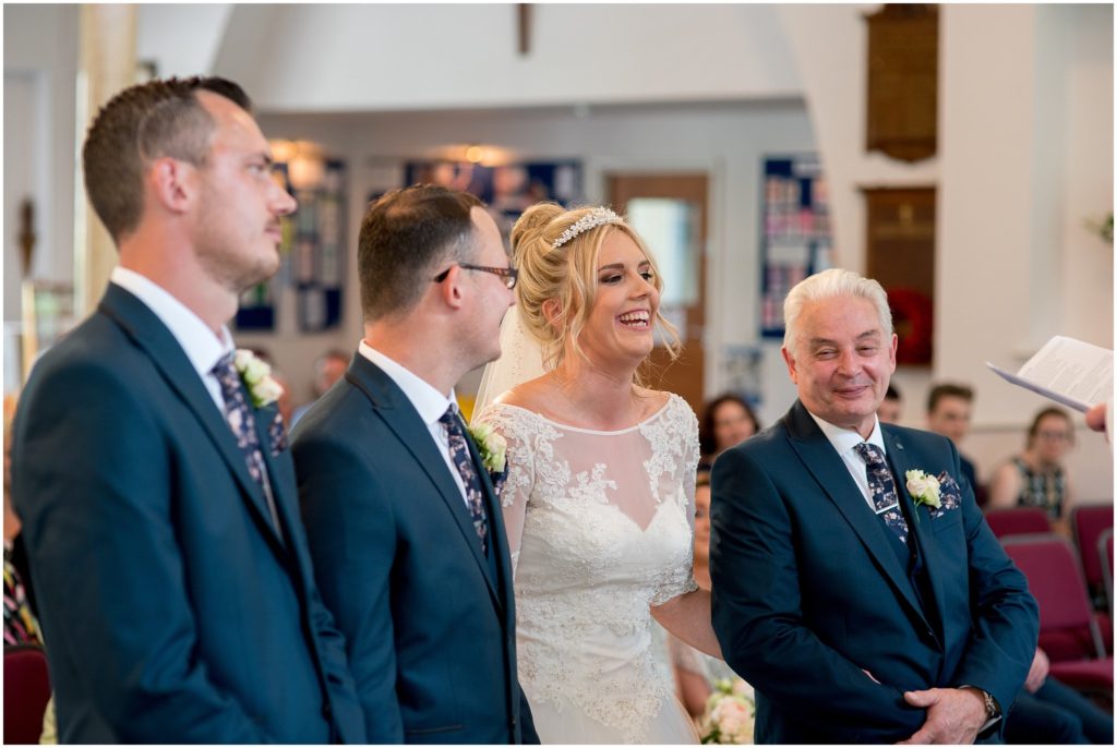 bride and groom on wedding day