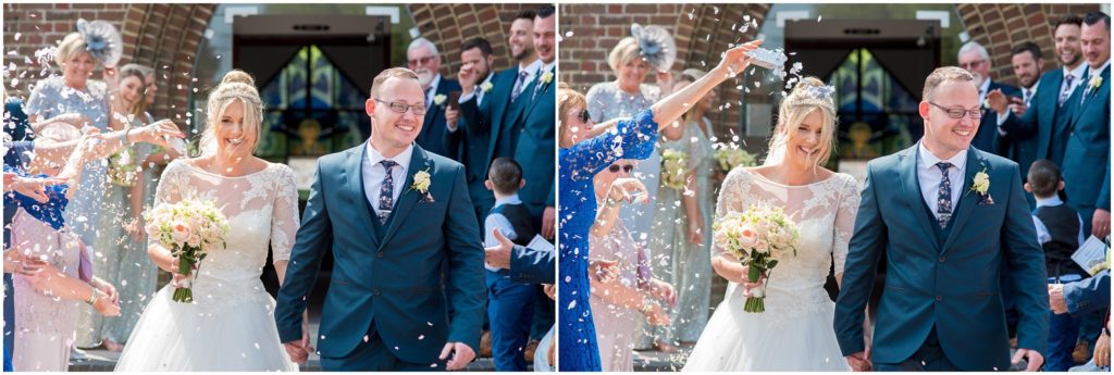 Confetti at Hampshire wedding