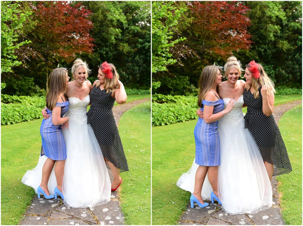 Bride and friends on wedding day