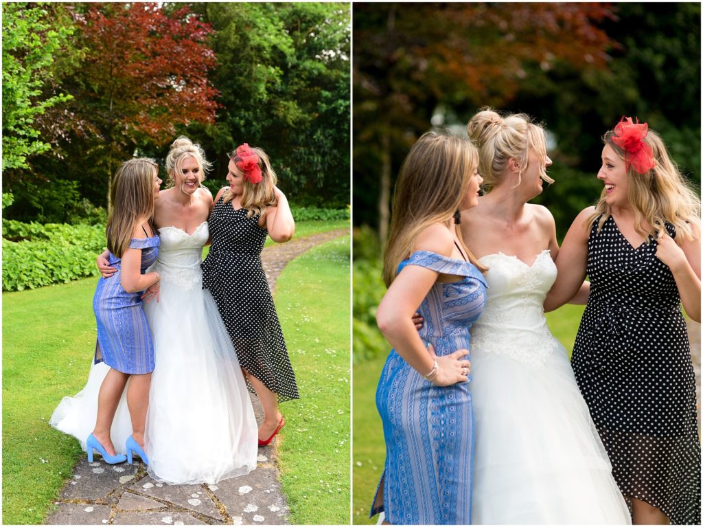 Bride and friends on wedding day