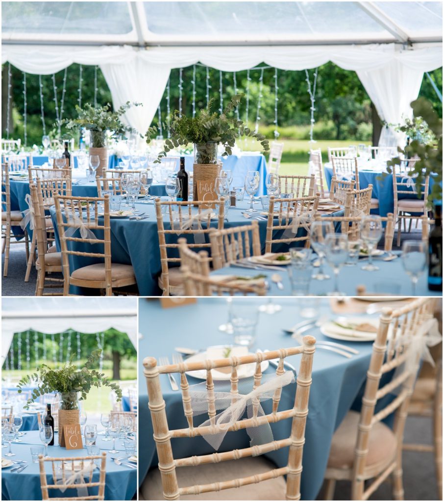 Table set up at tournerbury Woods Wedding