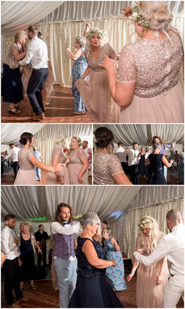 guests dancing at wedding