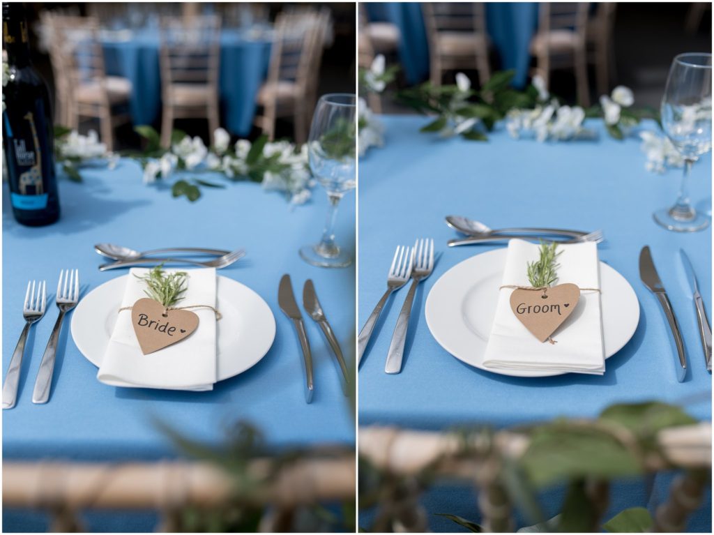 Blue tables at tournerbury