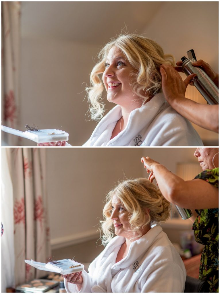 Bride getting ready for wedding