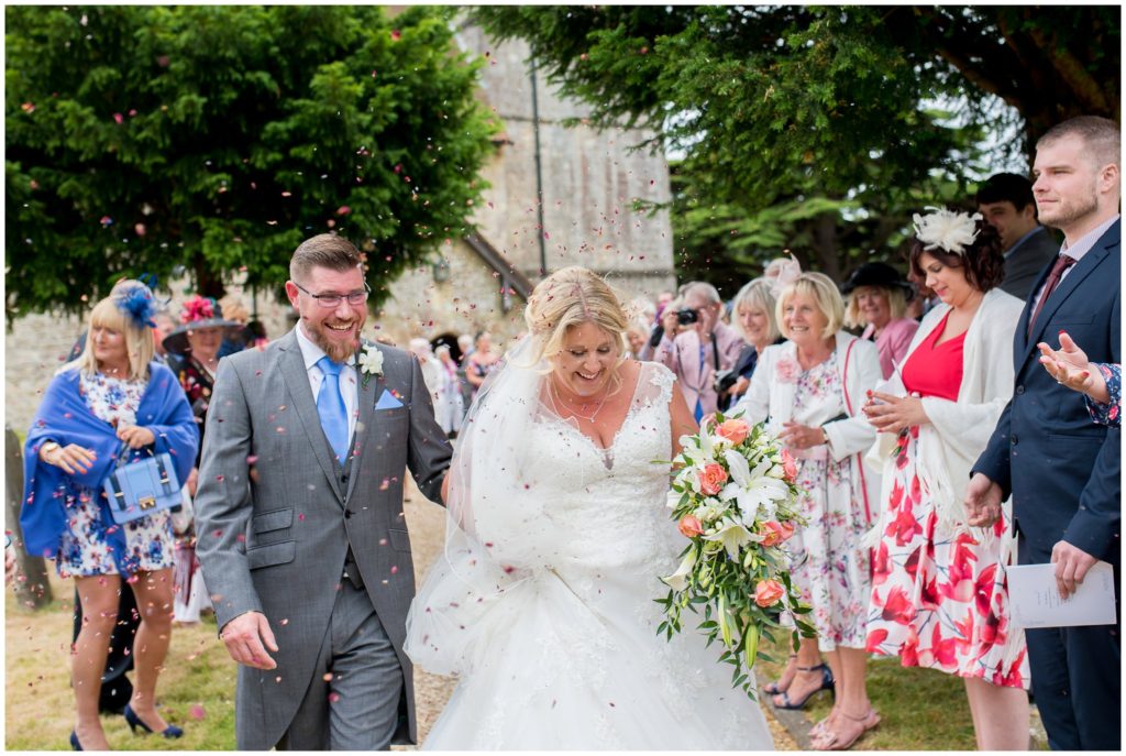 confetti on wedding day