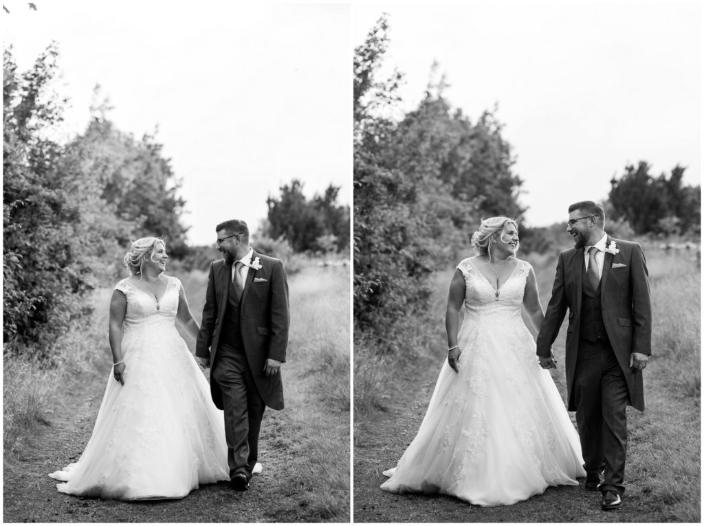 bride and groom at titchfield barn wedding